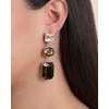 image:imageJessica Simpson Black Crystal Drop Earrings for Women  GoldTone Geometric