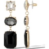 image:imageJessica Simpson Black Crystal Drop Earrings for Women  GoldTone Geometric