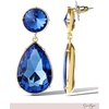image:imageJessica Simpson Blue Crystal Teardrop Earrings for Women GoldTone