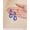 image:imageJessica Simpson Blue Crystal Teardrop Earrings for Women GoldTone