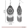 image:imageJessica Simpson Boho Feather Drop Earrings for Women  SilverTone Tribal