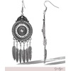 image:imageJessica Simpson Boho Feather Drop Earrings for Women  SilverTone Tribal