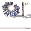 image:imageJessica Simpson Bold Blue Circle Statement Earrings for Women  GoldTone