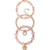 image:imageJessica Simpson Bracelets for Women 3Piece Pink Beaded and GoldTone
