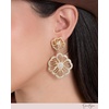 image:imageJessica Simpson Clear Pave Crystal Flower Dangle Earrings for Women Flower