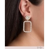 image:imageJessica Simpson Clear Pave Crystal Rectangle Dangle Earrings for Women