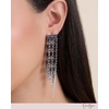 image:imageJessica Simpson Dangle Chain Earrings for Women Silver or GoldToneBlack Gradient