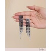 image:imageJessica Simpson Dangle Chain Earrings for Women Silver or GoldToneBlack Gradient