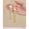 image:imageJessica Simpson Dangle Chain Earrings for Women Silver or GoldToneGold Heart