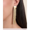 image:imageJessica Simpson Dangle Chain Earrings for Women Silver or GoldToneGold Heart