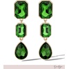 image:imageJessica Simpson Emerald Green Drop Earrings for Women  GoldTone Triple