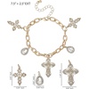 image:imageJessica Simpson GoldTone Charm Bracelet for Women AdjustableCross Gold Tone