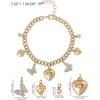 image:imageJessica Simpson GoldTone Charm Bracelet for Women AdjustableHearts  Butterfly Gold Tone