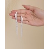 image:imageJessica Simpson Long Silver Rhinestone Tassel Earrings for Women  Twisted