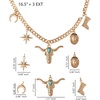 image:imageJessica Simpson Multi Pendant Charm Necklace for Women 165173Gold Tone Bull