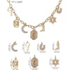 image:imageJessica Simpson Multi Pendant Charm Necklace for Women 165173Goldtone Lucky Western