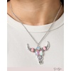image:imageJessica Simpson Oxidized Bull Skull Pendant Necklace for Women with Aurora