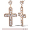 image:imageJessica Simpson Pave Crystal Cross Earrings for Women GoldTone Large