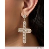 image:imageJessica Simpson Pave Crystal Cross Earrings for Women GoldTone Large