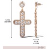 image:imageJessica Simpson Pave Crystal Cross Earrings for Women GoldTone Large