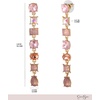 image:imageJessica Simpson Pink Crystal Linear Drop Earrings for Women GoldTone Long