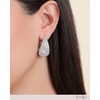 image:imageJessica Simpson Silver Crystal Hoop Earrings for Women  Chunky Teardrop