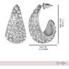 image:imageJessica Simpson Silver Crystal Hoop Earrings for Women  Chunky Teardrop