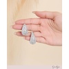 image:imageJessica Simpson Silver Crystal Hoop Earrings for Women  Chunky Teardrop