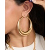 image:imageJessica Simpson Silver of GoldTone Hoop Earrings for Women TrendyYellow Round Hoop