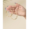 image:imageJessica Simpson Silver of GoldTone Hoop Earrings for Women TrendyYellow Twisted Hoop