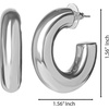 image:imageJessica Simpson SilverTone Hoop Earrings for Women Polished SilverToneSilver Chunky