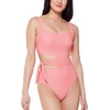 image:imageJessica Simpson Snake Charmer Asymmetric Tied OnePieceFizz Eyelet Side Tie