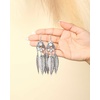 image:imageJessica Simpson Three Feather Dangle Earrings for Women Oxidized