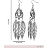 image:imageJessica Simpson Three Feather Dangle Earrings for Women Oxidized