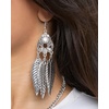 image:imageJessica Simpson Three Feather Dangle Earrings for Women Oxidized