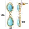 image:imageJessica Simpson Turquoise Earrings for Women Oxidized GoldTone or SilverTone Turquoise Dangle Earrings Western JewelryTurquoise 2 Stone Drop
