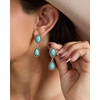 image:imageJessica Simpson Turquoise Earrings for Women Oxidized GoldTone or SilverTone Turquoise Dangle Earrings Western JewelryTurquoise 2 Stone Drop