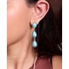 image:imageJessica Simpson Turquoise Earrings for Women Oxidized GoldTone or SilverTone Turquoise Dangle Earrings Western JewelryTurquoise 3 Stone Drop