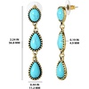 image:imageJessica Simpson Turquoise Earrings for Women Oxidized GoldTone or SilverTone Turquoise Dangle Earrings Western JewelryTurquoise 3 Stone Drop