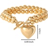 image:imageJessica Simpson Womens Charm Bracelet  75 GoldTone Charm Bracelet JewelryPuffy Heart