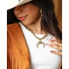 image:imageJessica Simpson Womens Drop and Hoop Earrings  GoldTone Earrings with Crystal EmbellishmentsGold Rund Hoops