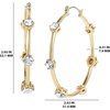 image:imageJessica Simpson Womens Drop and Hoop Earrings  GoldTone Earrings with Crystal EmbellishmentsGold Rund Hoops