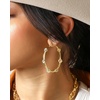 image:imageJessica Simpson Womens Drop and Hoop Earrings  GoldTone Earrings with Crystal EmbellishmentsGold Rund Hoops