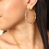 image:imageJessica Simpson Womens Drop and Hoop Earrings  GoldTone Earrings with Crystal EmbellishmentsGold Spiral Hoops