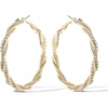 image:imageJessica Simpson Womens Drop and Hoop Earrings  GoldTone Earrings with Crystal EmbellishmentsGold Spiral Hoops