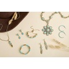 image:imageJessica Simpson Womens Feather Necklace with Turquoise StoneGold Feather
