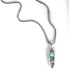 image:imageJessica Simpson Womens Feather Necklace with Turquoise StoneSilver Feather
