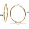 image:imageJessica Simpson Womens Hoop Earrings  SilverTone or GoldTone HoopGold Faceted Double Hoops