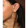 image:imageJessica Simpson Womens Hoop Earrings  SilverTone or GoldTone HoopGold Faceted Double Hoops