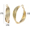 image:imageJessica Simpson Womens Hoop Earrings  SilverTone or GoldTone HoopGold Twisted Layered Hoops